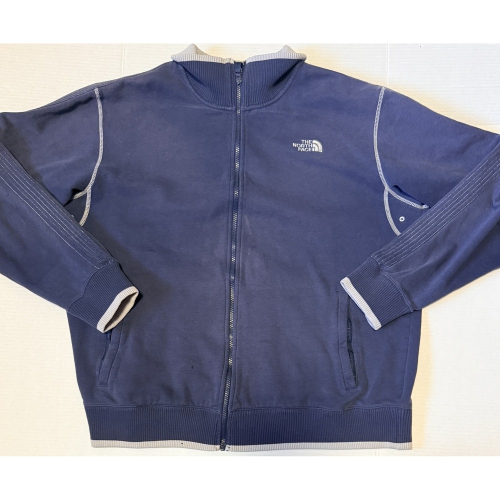 THE NORTH FACE - Men's Sweatshirt - Blue Full Zip Contrast Stitch - XXL 2XL